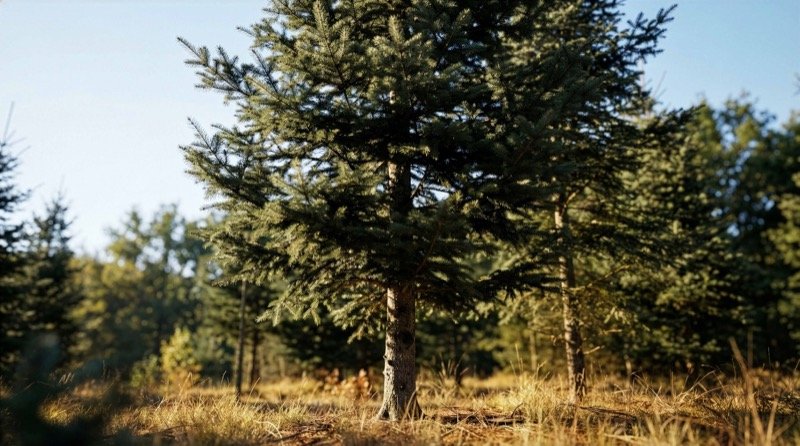 Μεγάλο έλατο σε δασικό ξέφωτο