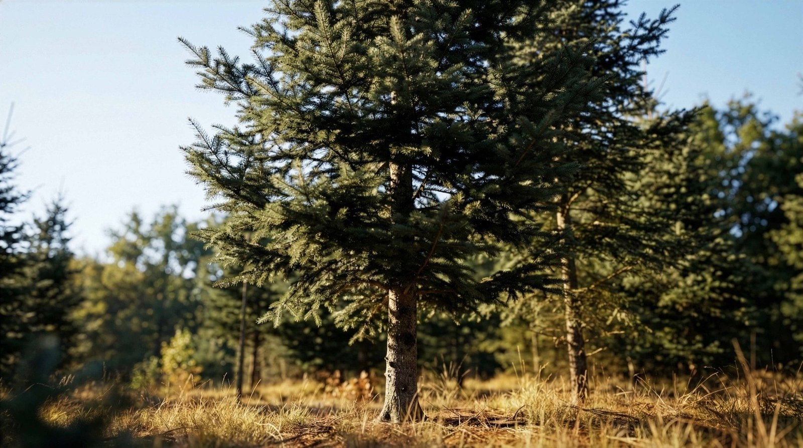 Χριστουγεννιάτικο έλατο σε χιονισμένο τοπίο