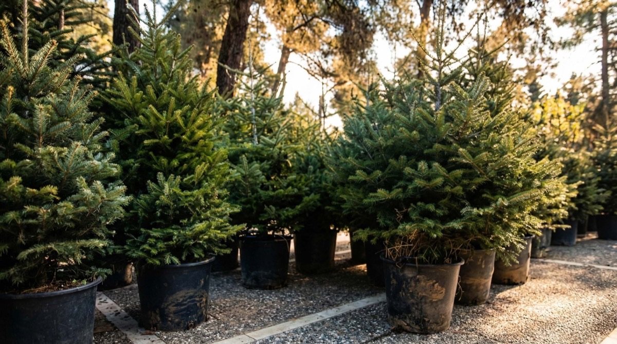 Έκθεση ελάτων στο σημείο πώλησης Εκάλης