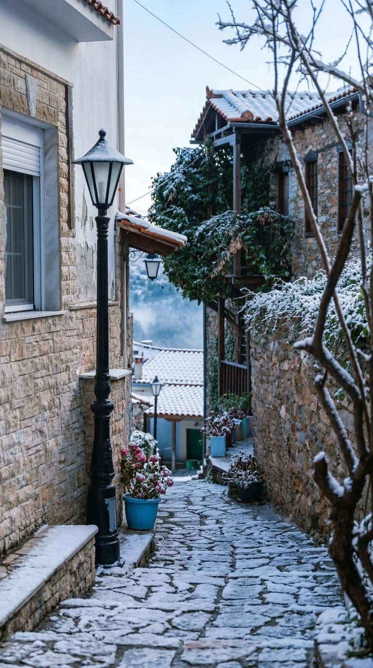 Ταξιάρχης Χαλκιδικής — χειμερινό τοπίο